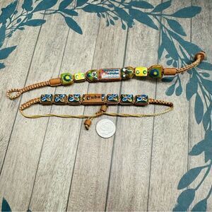 Cuban Glass And‎ Wood Bracelets Set Of 2 B1